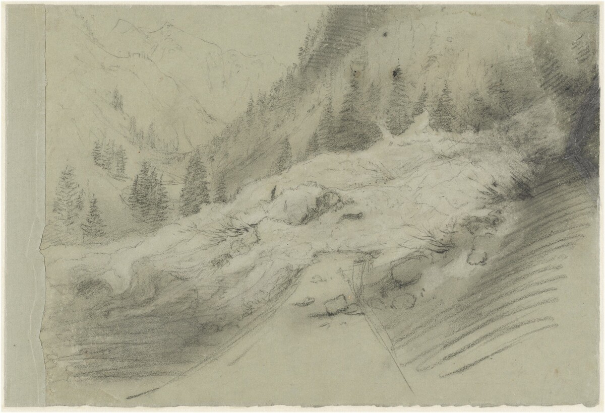 Avalanche in an Alpine Landscape by Pierre Puvis de Chavannes
