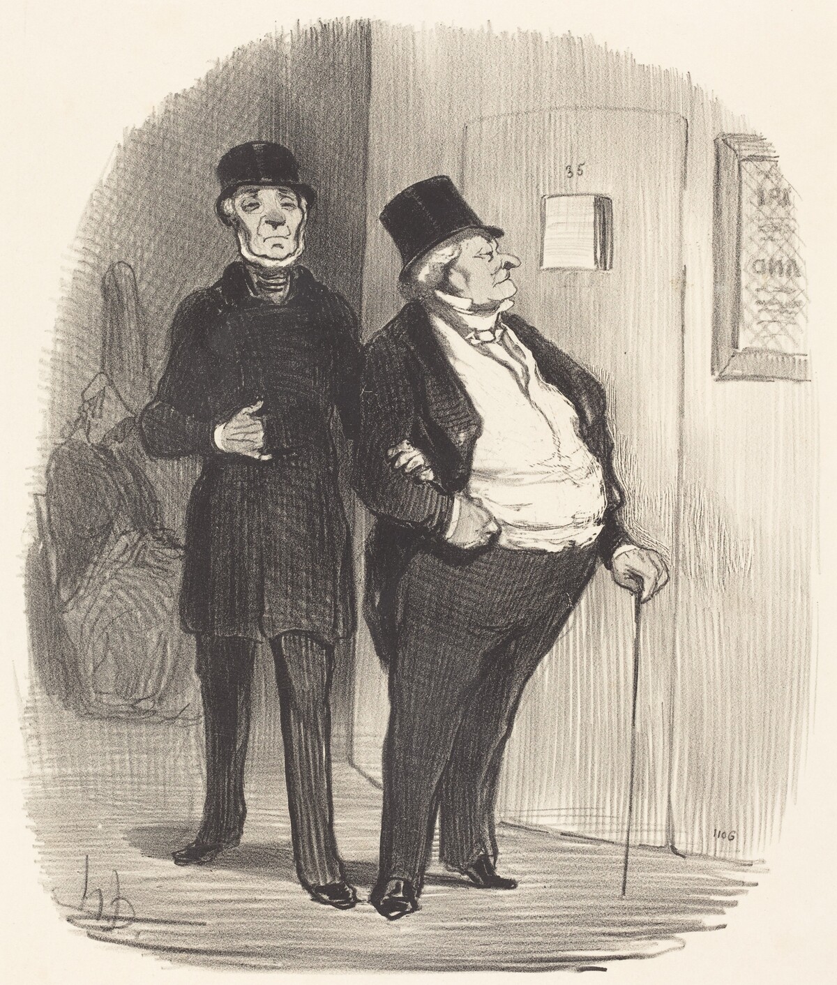 Un Jour de représentation a bénéfice... by Honoré Daumier