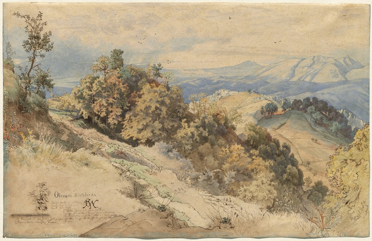 Sun and Rain in the Serpentara near Olevano by Carl Wilhelm Müller