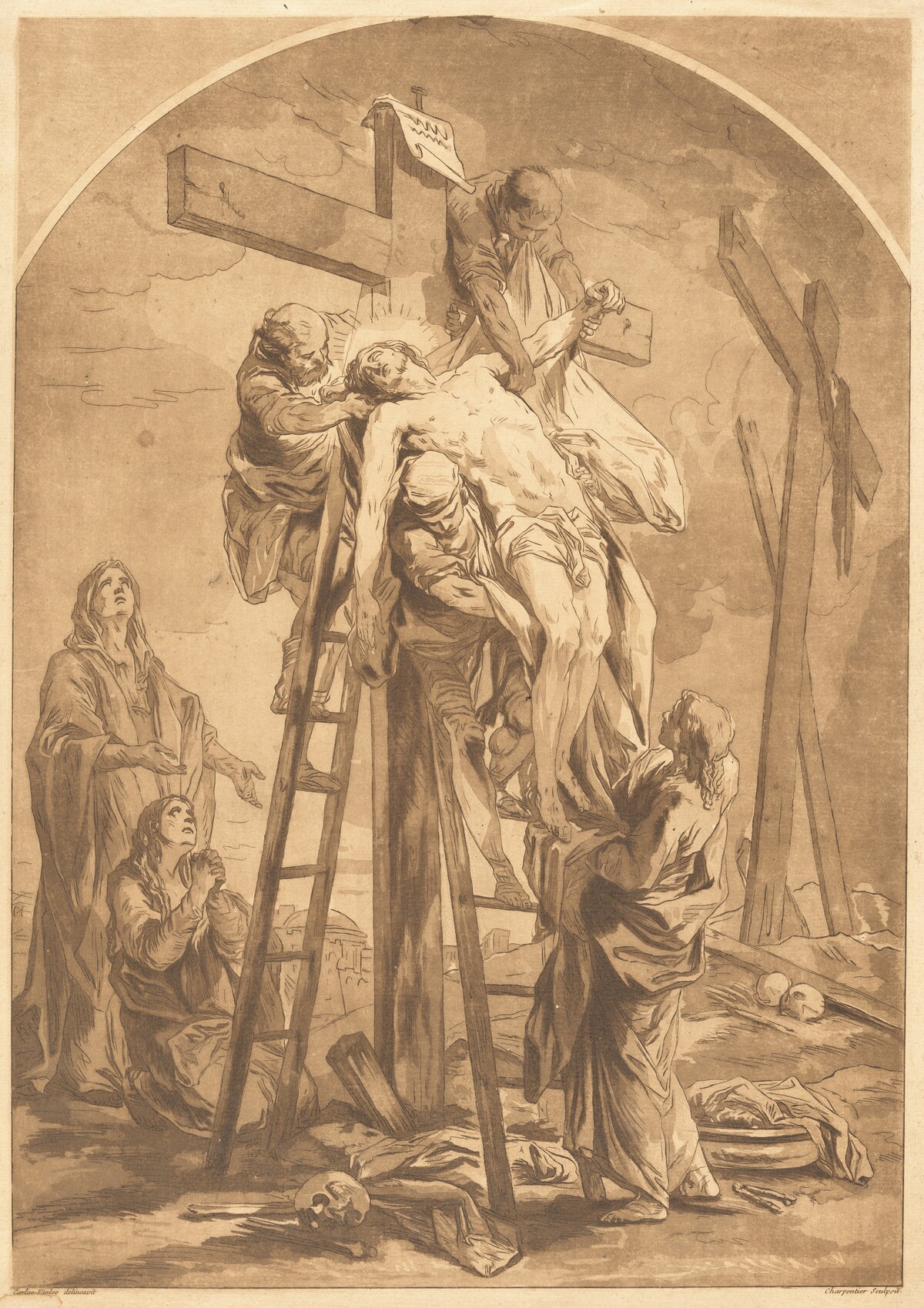 Descent from the Cross by François-Philippe Charpentier, after Carle Van Loo