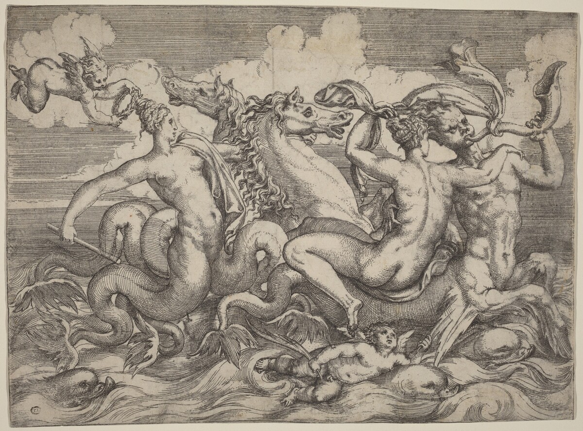 Sirens, Naiads, and Tritons by Angelo Falconetto