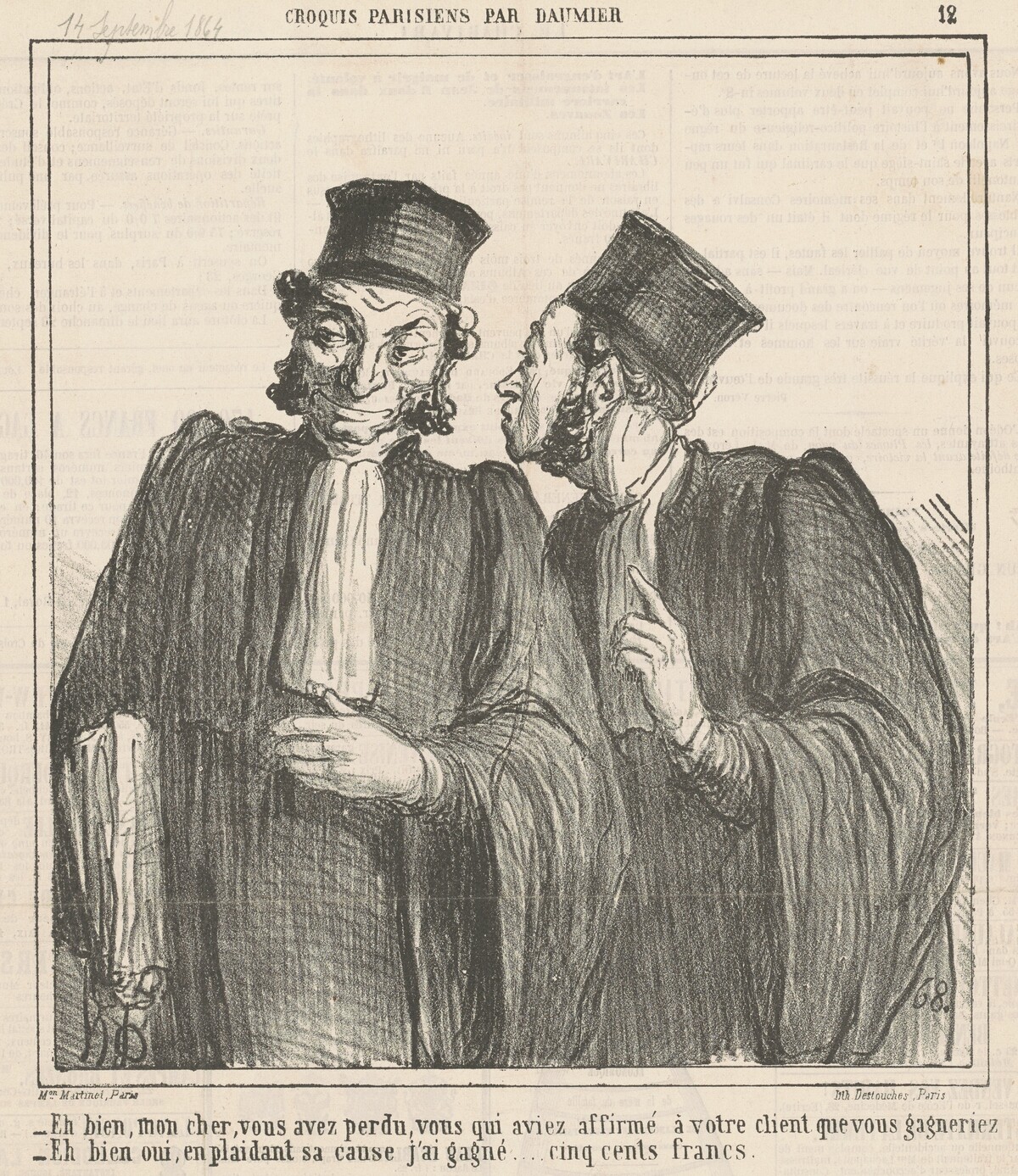 Eh bien, mon cher, vous avez perdu ... by Honoré Daumier