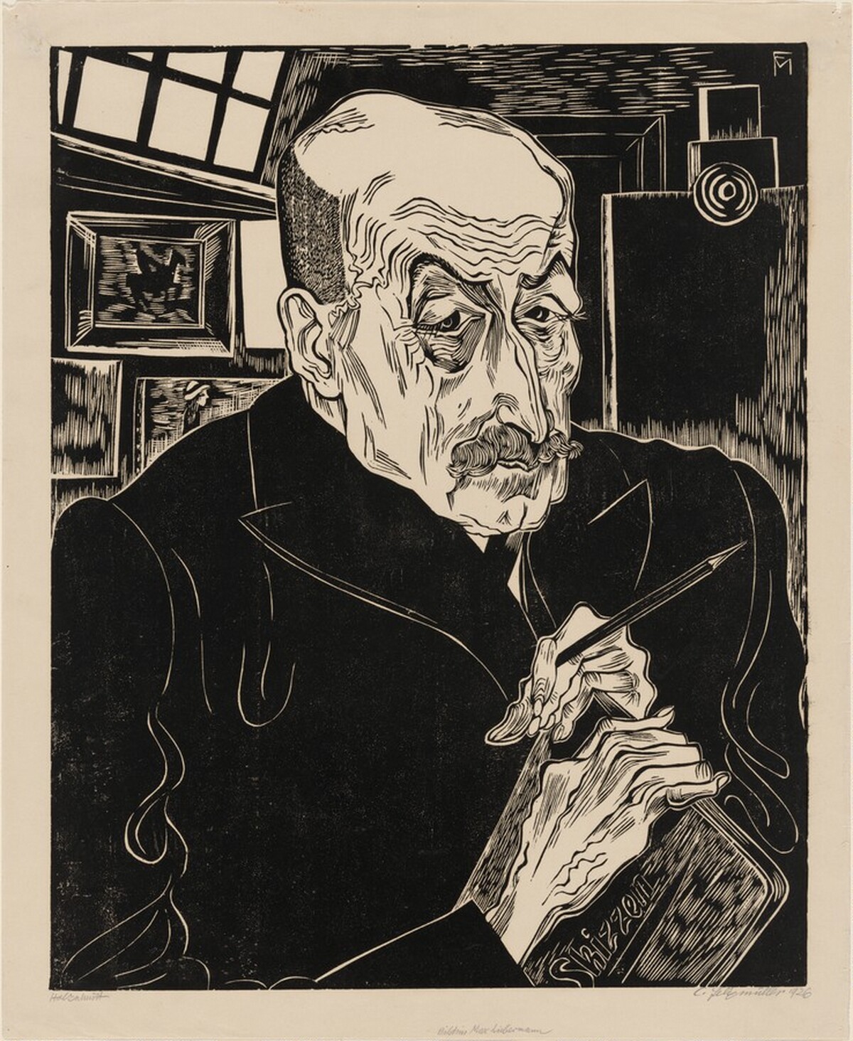 Bildnis Max Liebermann (Portrait of Max Liebermann) by Conrad Felixmüller