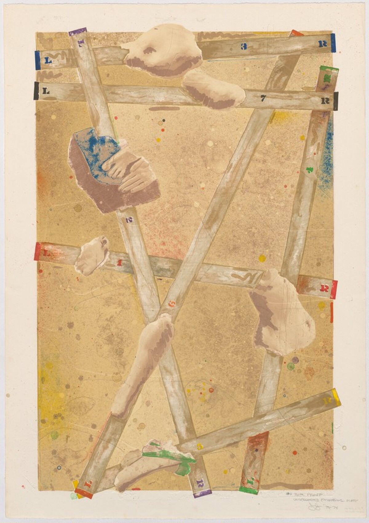 Four Panels from Untitled 1972 [D panel, trial proof 29] by Jasper Johns