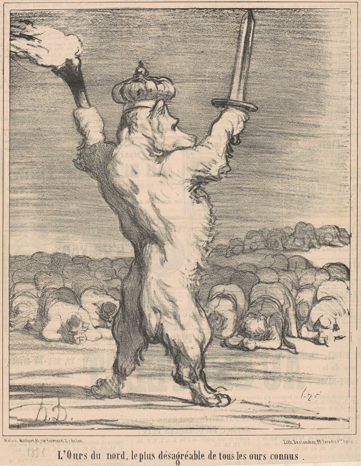 L'ours du nord, le plus désagréable de tous les ours connus by Honoré Daumier