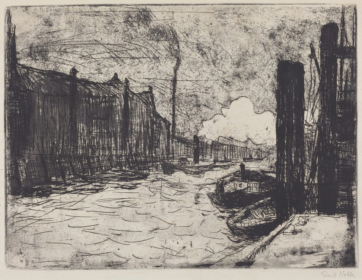 Hamburg Harbor (Hamburg, Freihafen) by Emil Nolde