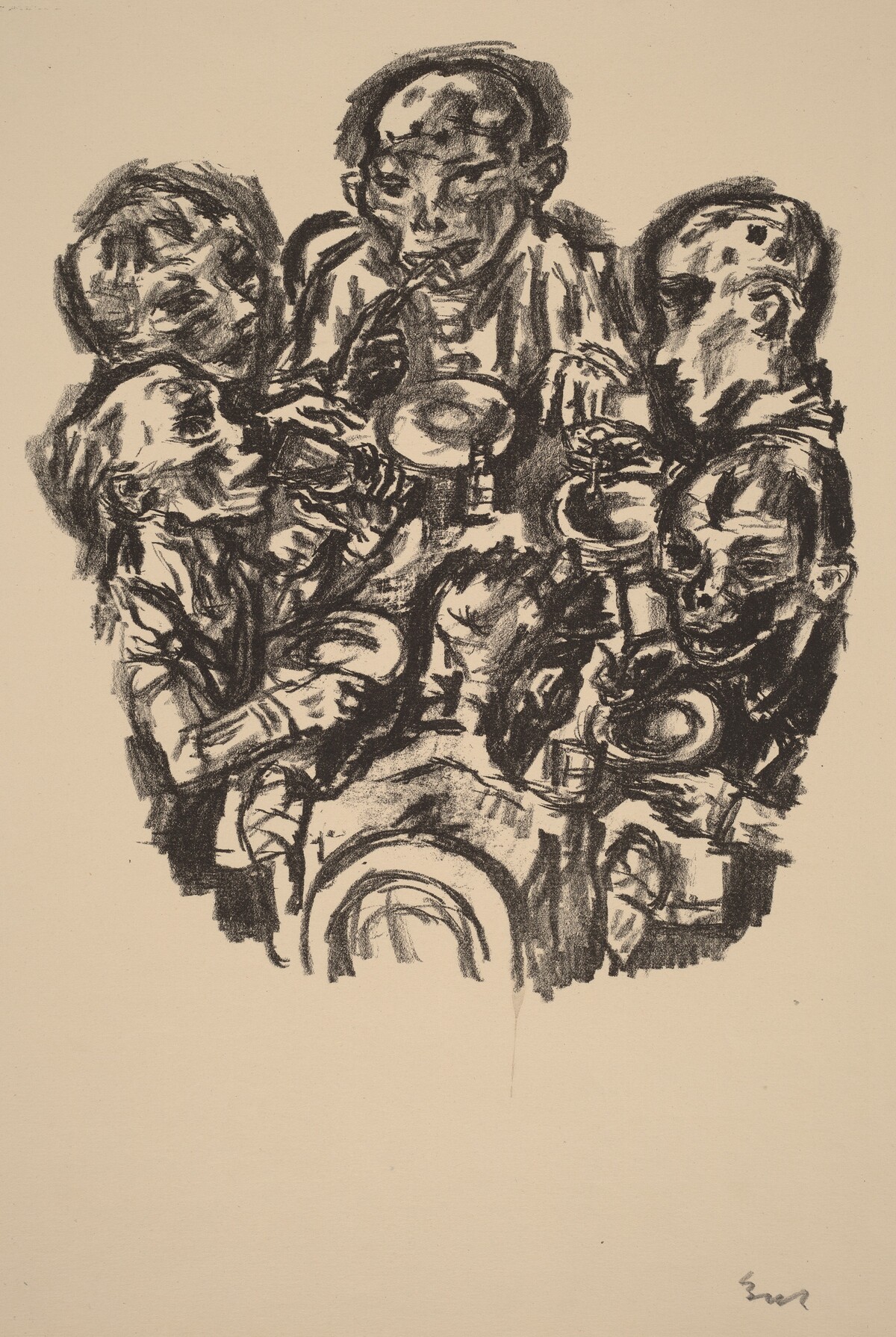 Six Diners at Table by René Beeh