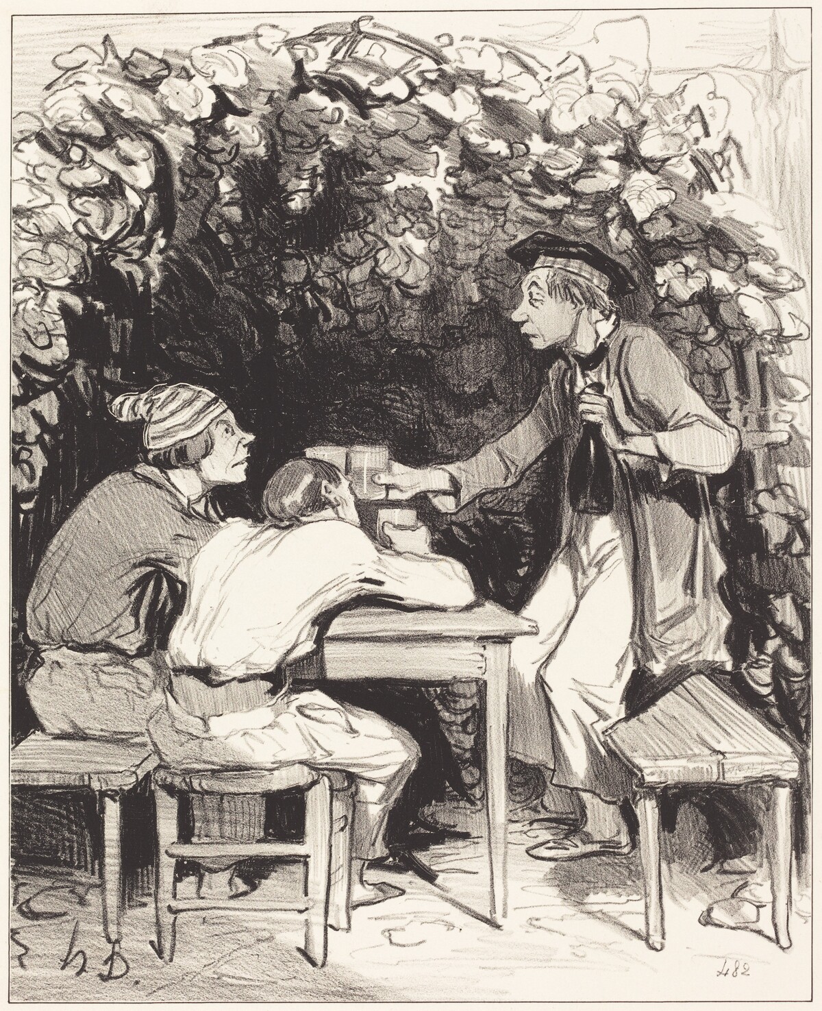 Vois-tu, mon ami... il n'y a que deux élemens... du bonheur... by Honoré Daumier