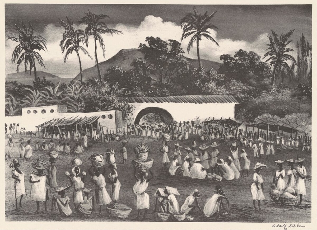 Market in Haiti by Adolf Dehn