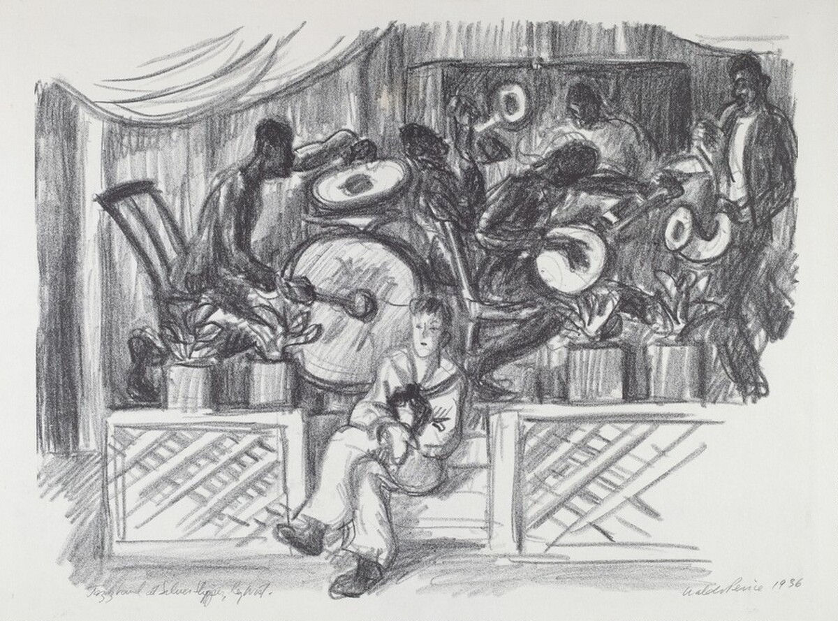 Jazzband at Silver Slipper, Key West by Waldo Pierce