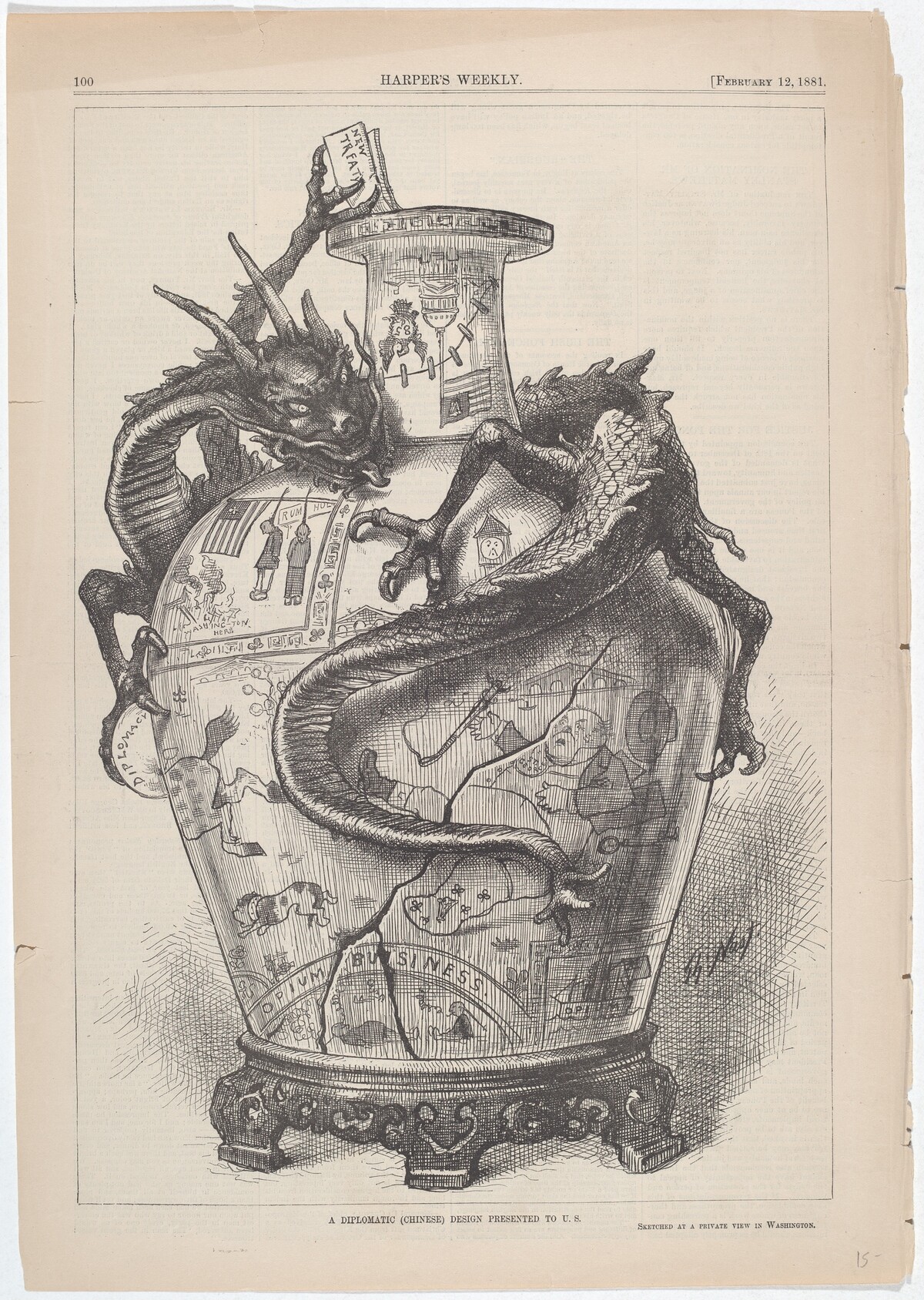 A Diplomatic (Chinese) Design Presented to U.S. by Thomas Nast