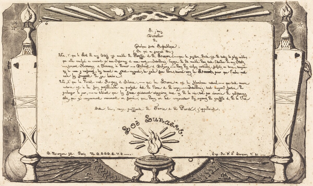 La Loi lunaire, 1er planche ("Lunar" Law, 1st plate) by Charles Meryon