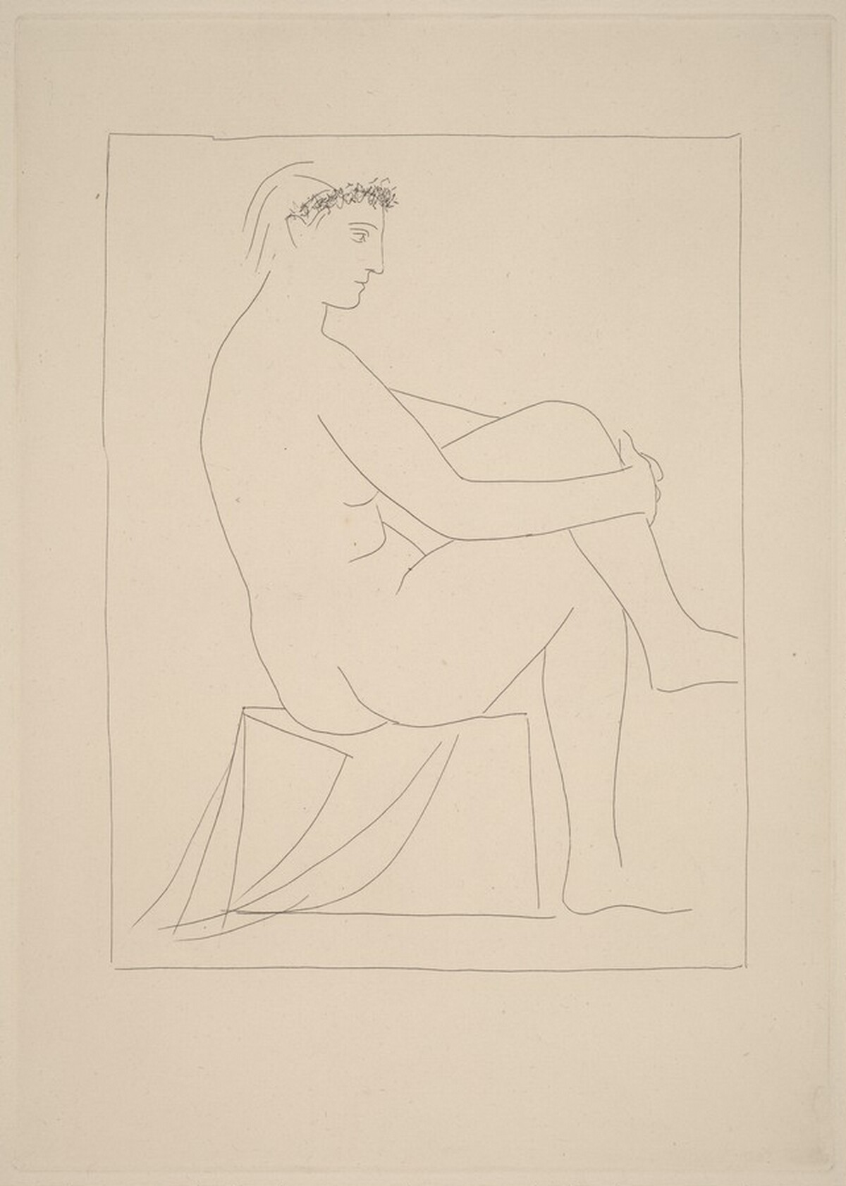 Nude with a Coronet of Flowers (Femme nue couronne de fleurs) by Pablo Picasso