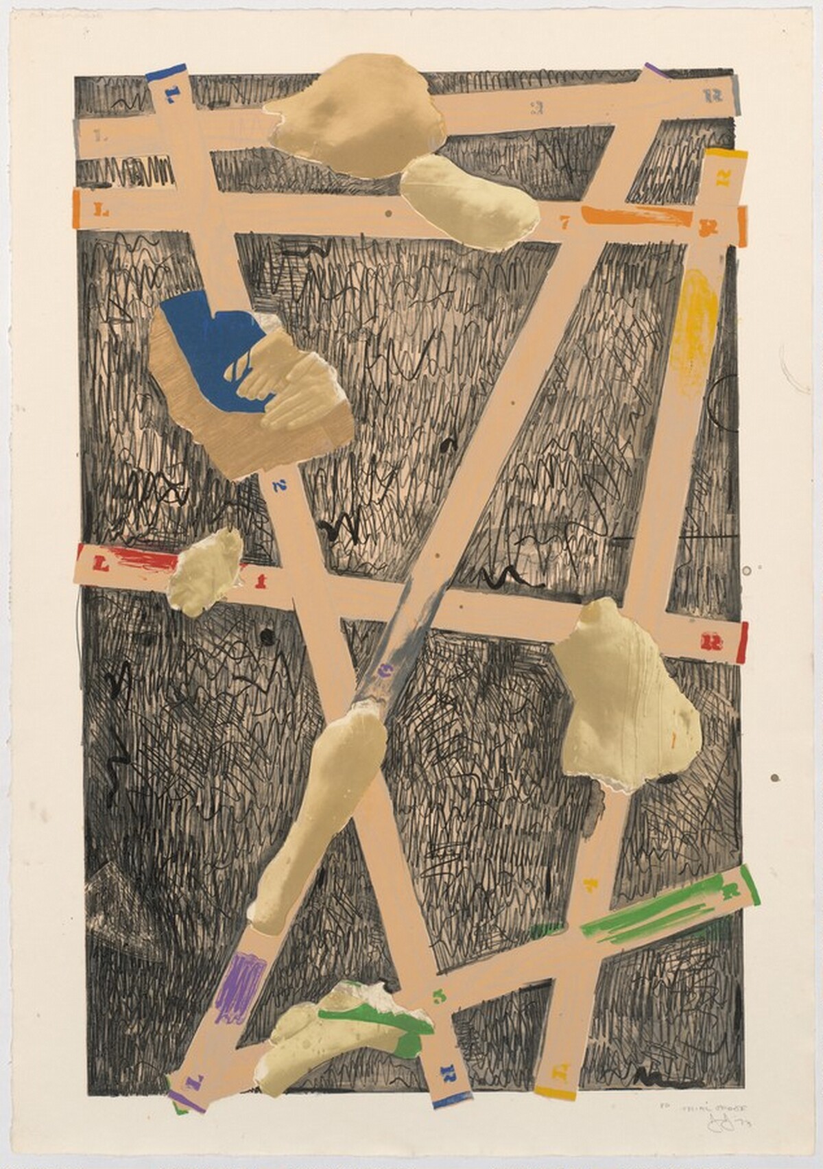 Four Panels from Untitled 1972 [D panel, trial proof 8] by Jasper Johns