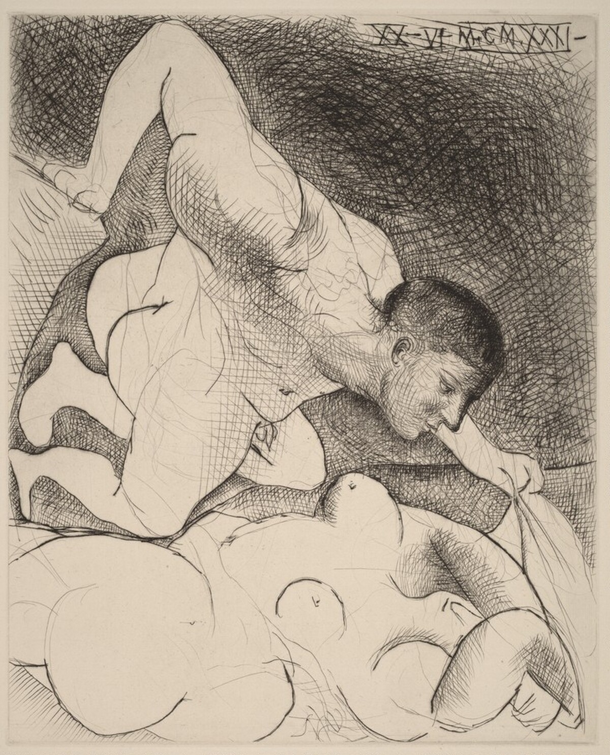 Man Uncovering a Woman (Homme dévoilant une femme) by Pablo Picasso