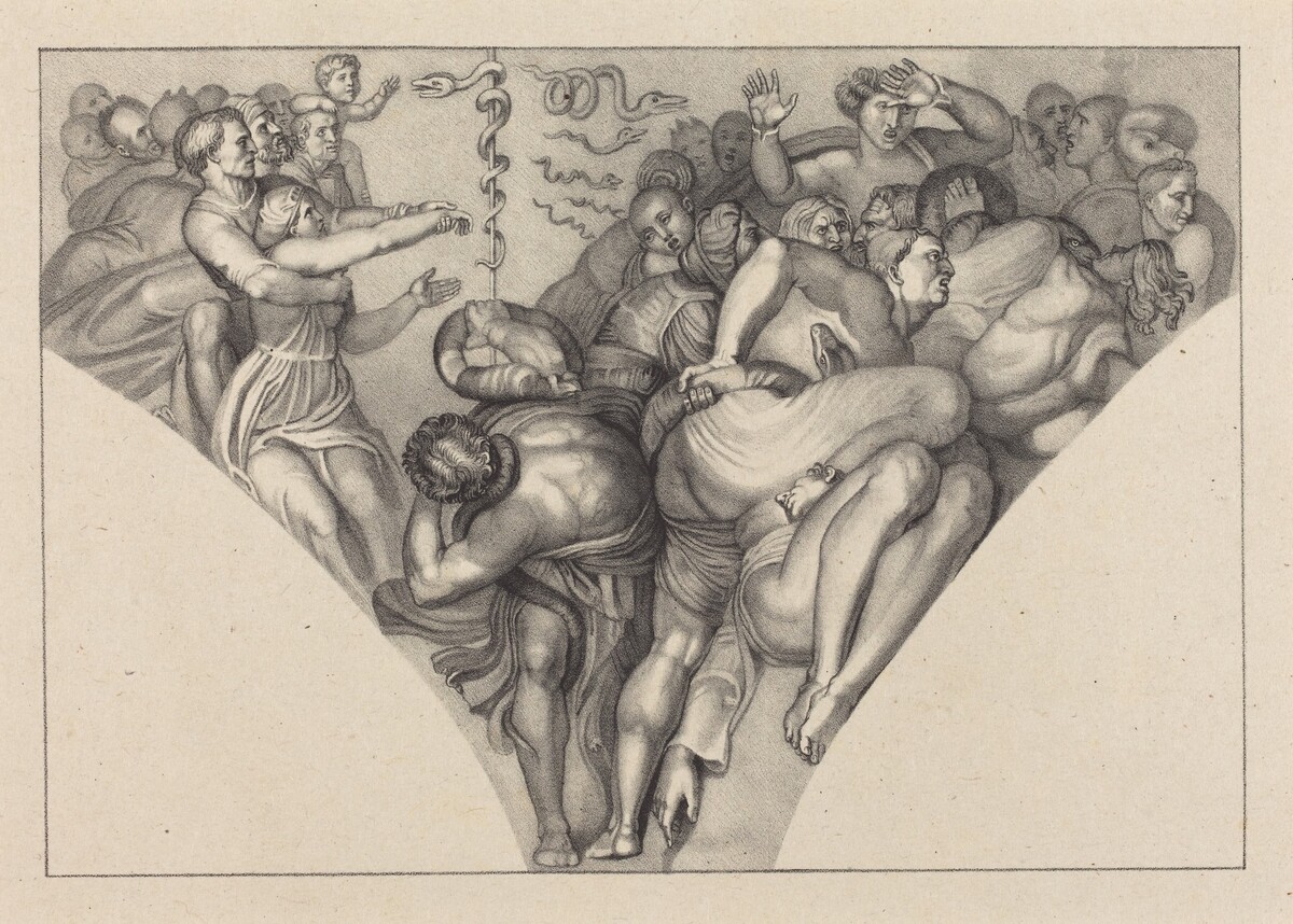 Brazen Serpent, from Michael Angelo by William Sharp after John Flaxman