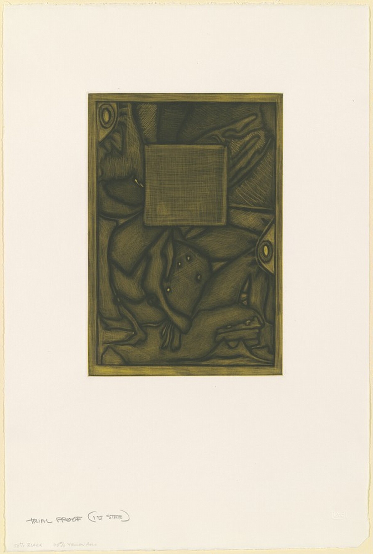 Untitled (Orange Mezzotint) [trial proof] by Jasper Johns