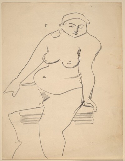 Seated Nude Leaning Right