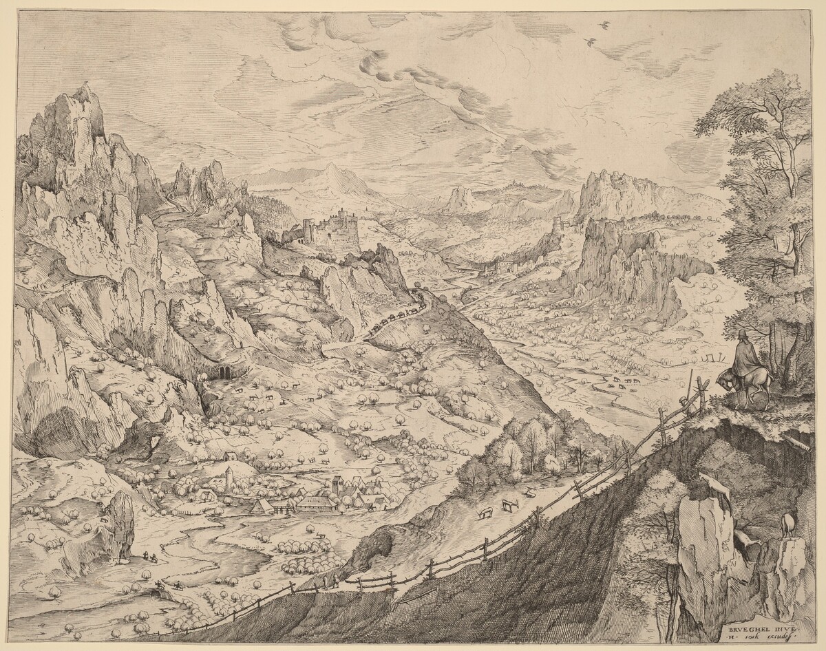 Large Alpine Landscape by Johannes and Lucas van Doetechum after Pieter Bruegel the Elder