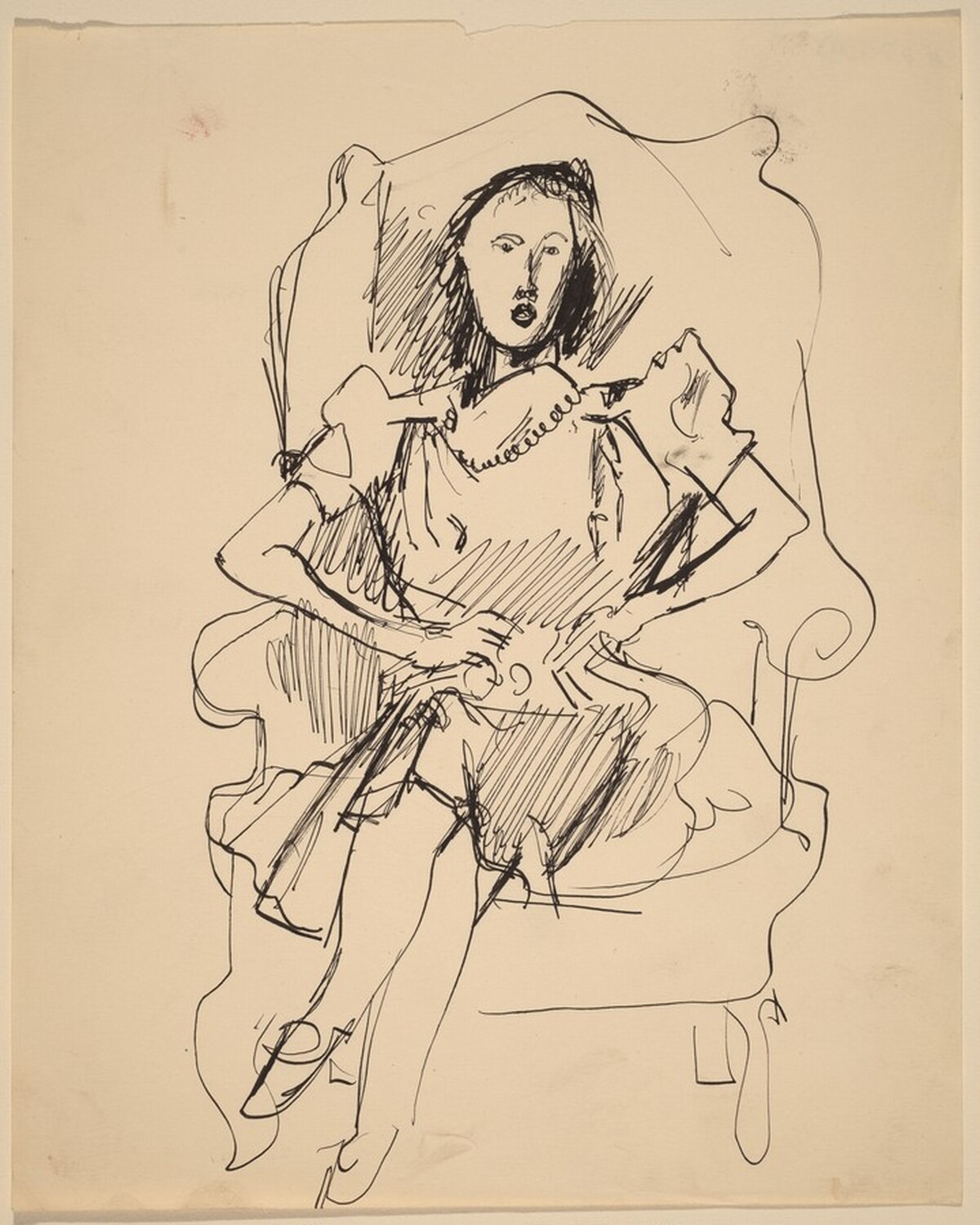 Woman Seated in Wing Chair, Legs Crossed by Mark Rothko