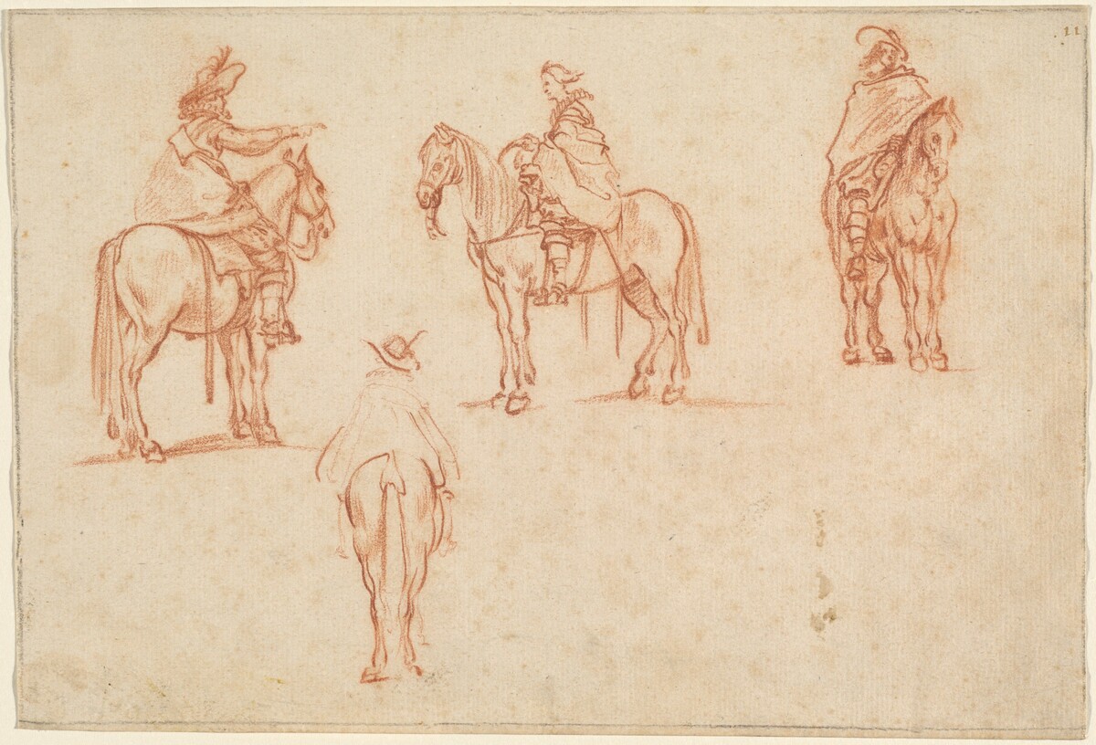 Study of Four Horsemen by Jacques Callot