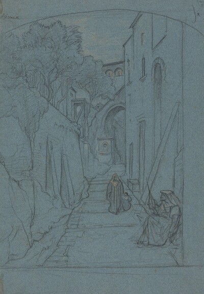 View up a Street in Sorrento [verso]