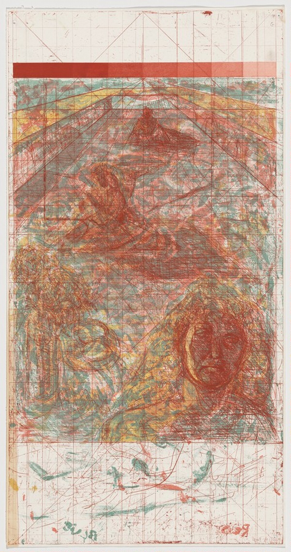 Abstraction, Belief, Desire [working proof 11 for panel C] by Pat Steir