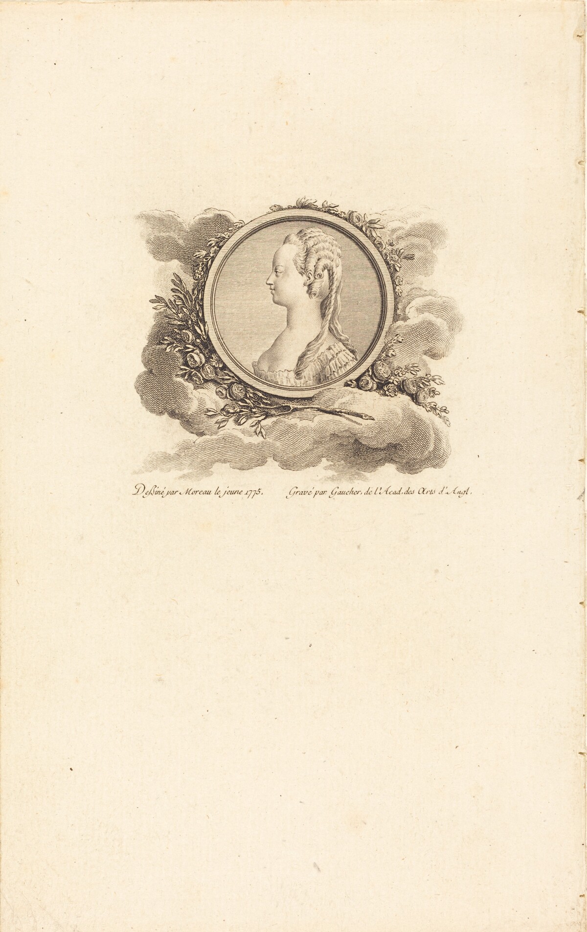 Marie-Antoinette by Charles-Etienne Gaucher after Jean-Michel Moreau