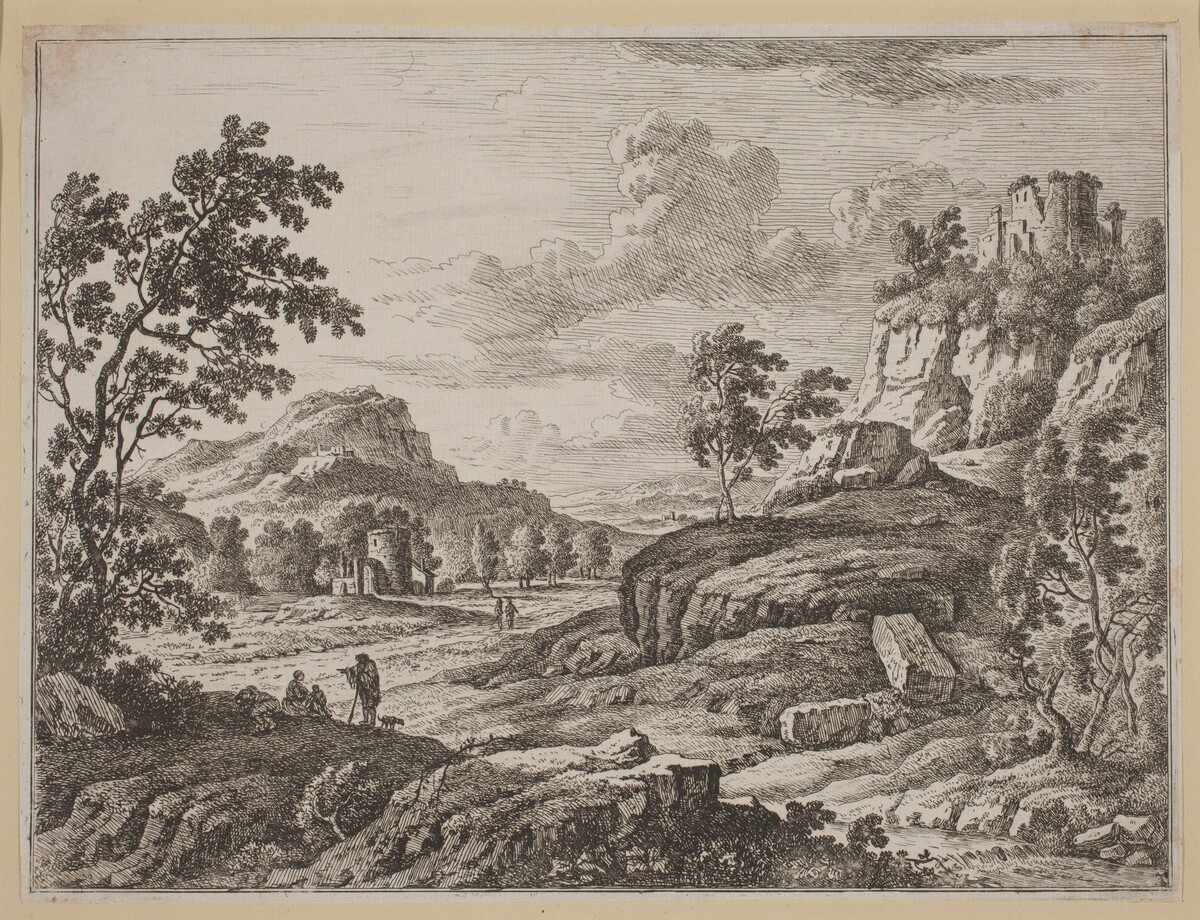 Landscape with Two Ruined Towers by Johann Christoph Dietzsch