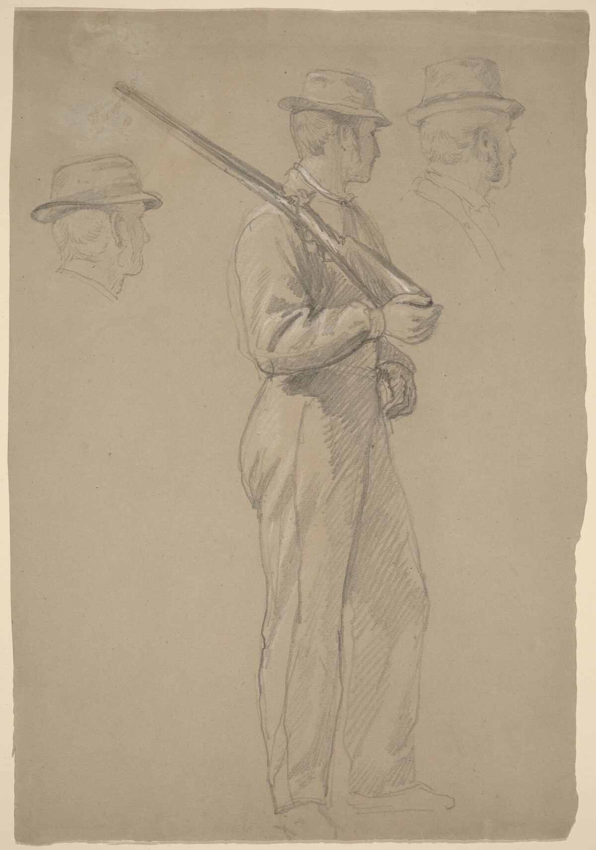 Recruit; Two Studies of Heads by Daniel Huntington