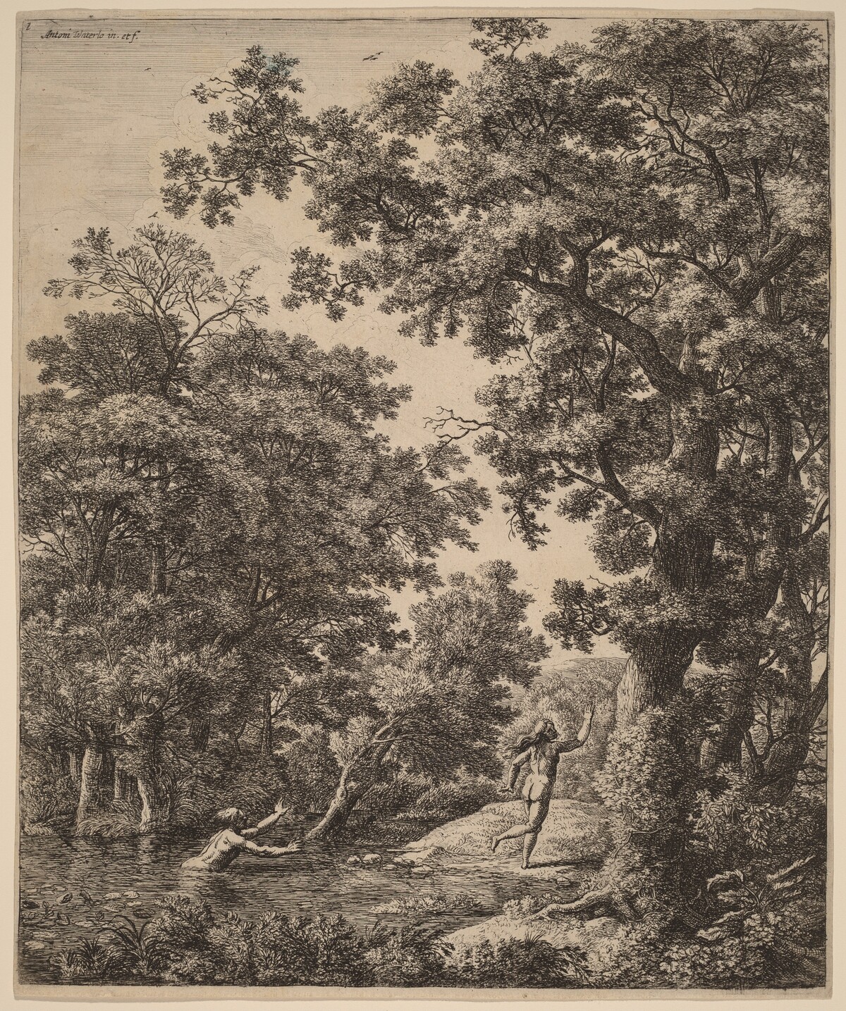 Landscape with Alpheus and Arethusa by Anthonie Waterloo