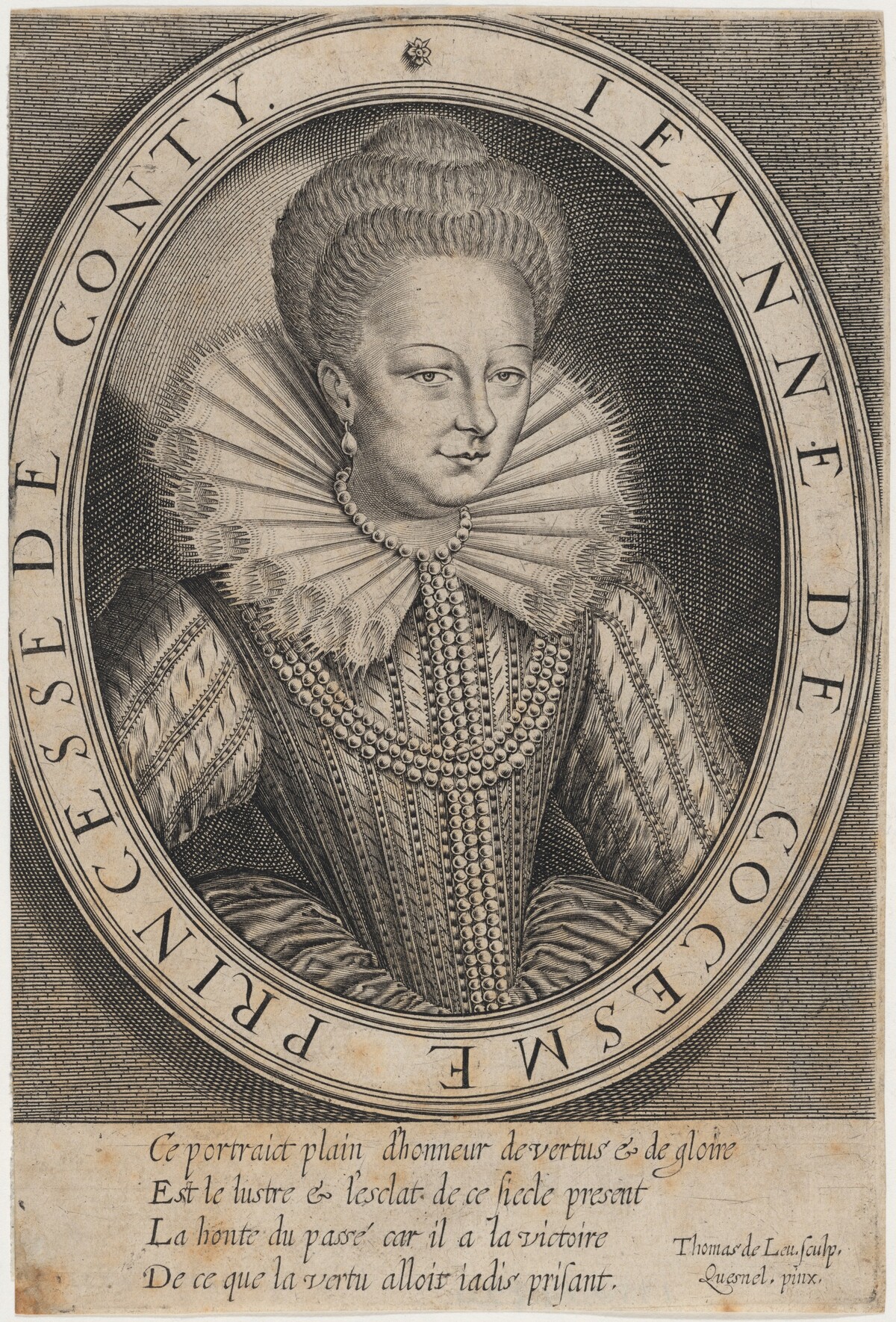 Jeannes de Cocesme, First Wife of Francois, Prince of Conti by Thomas de Leu