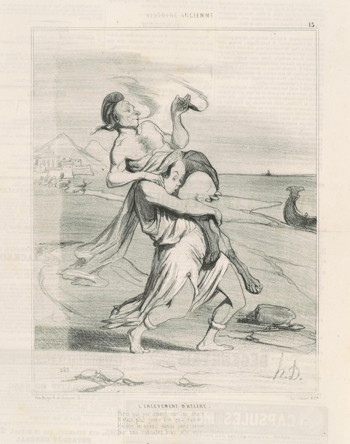 L'enlevement d'Hélène by Honoré Daumier