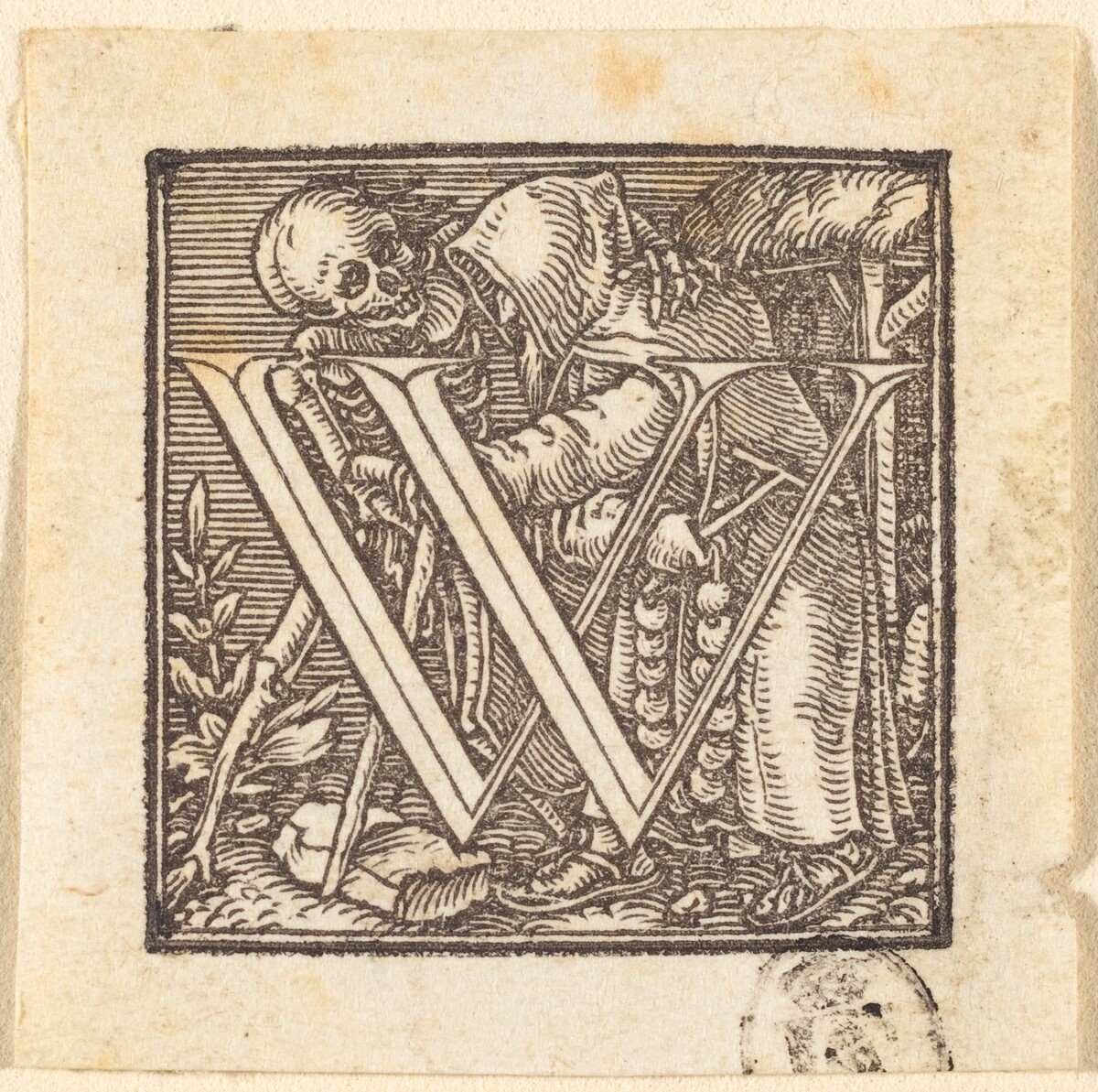 Letter W by Hans Lützelburger after Hans Holbein the Younger