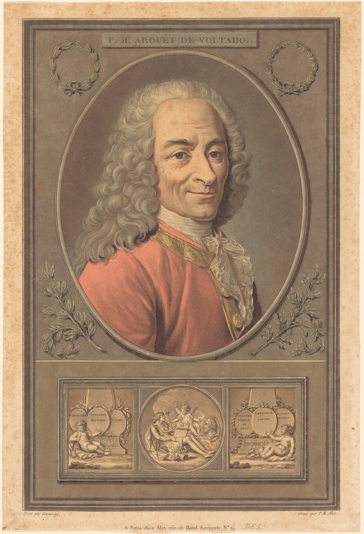 F.M. Arouet de Voltaire by Pierre-Michel Alix after Jean-François Garnerey