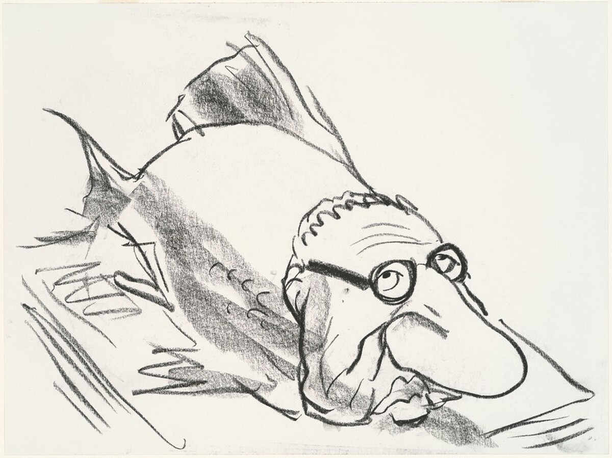 Henry Kissinger as a Fish by Pat Oliphant