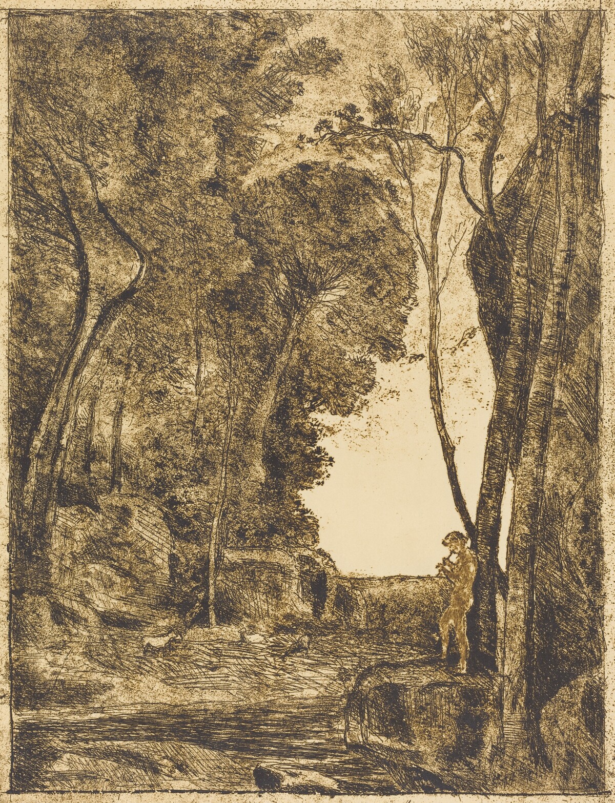Little Shepherd, 1st Plate (Le Petit Berger) by Jean-Baptiste-Camille Corot