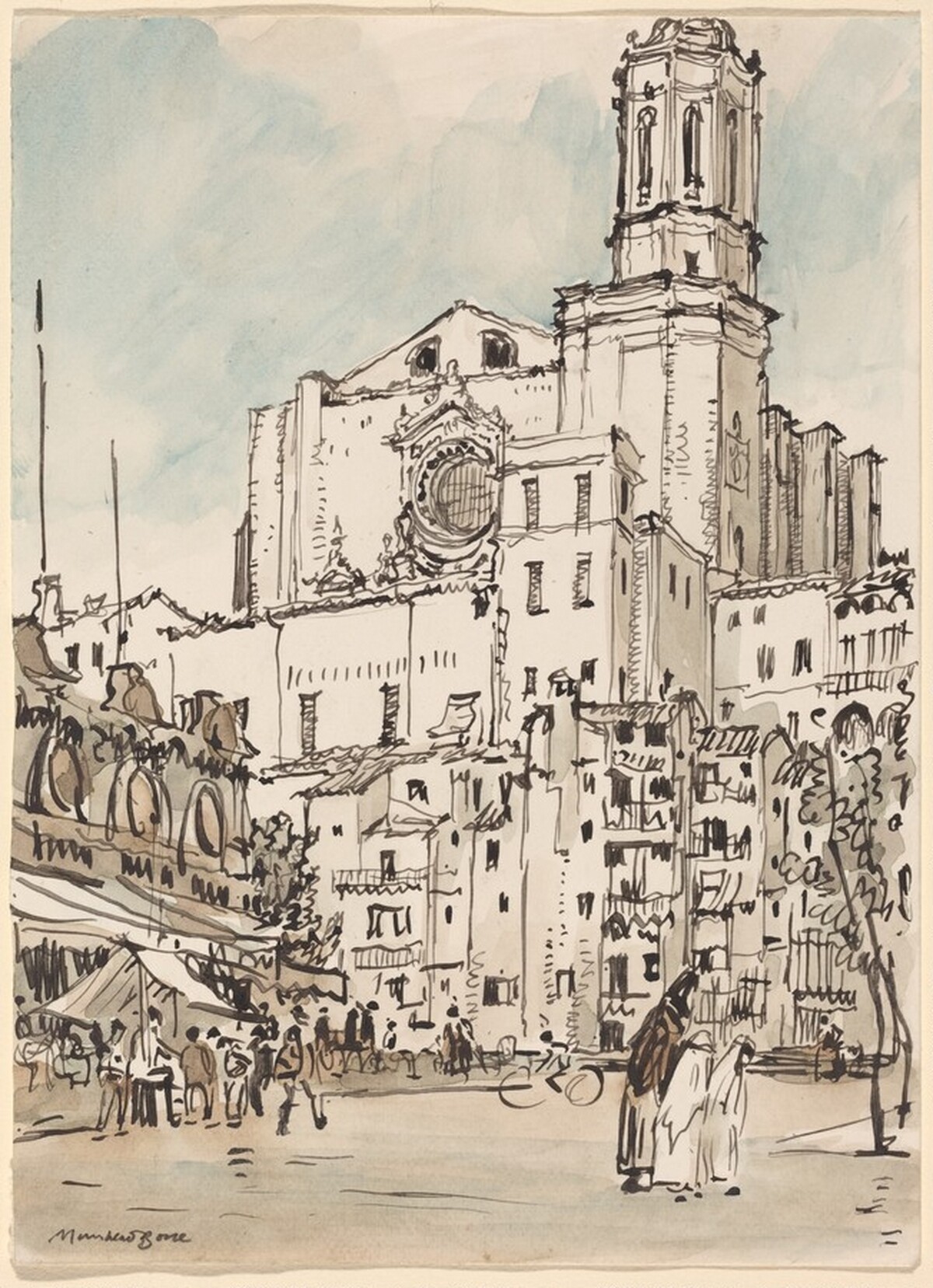 Cathedral Tower, Gerona by Sir Muirhead Bone