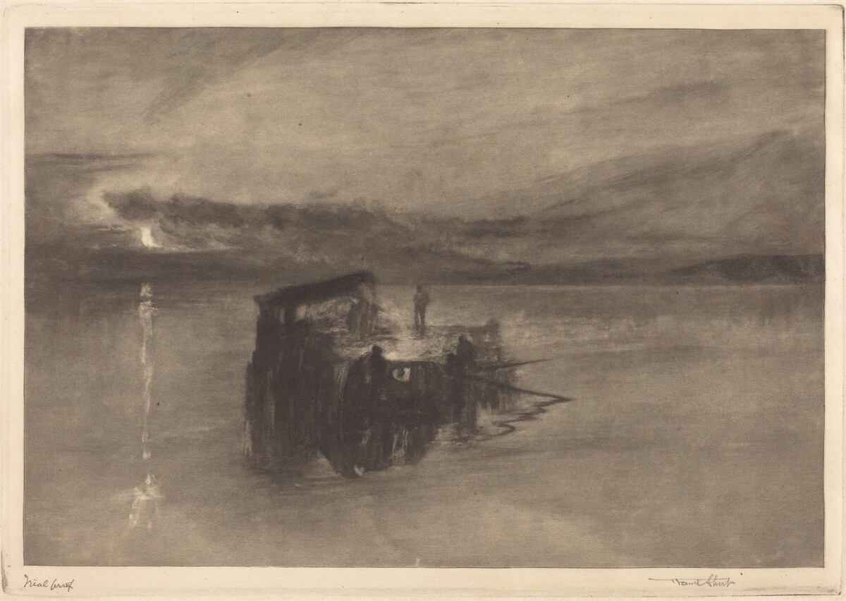 The Timber Raft on the Rhine by Frank Short, after Joseph Mallord William Turner