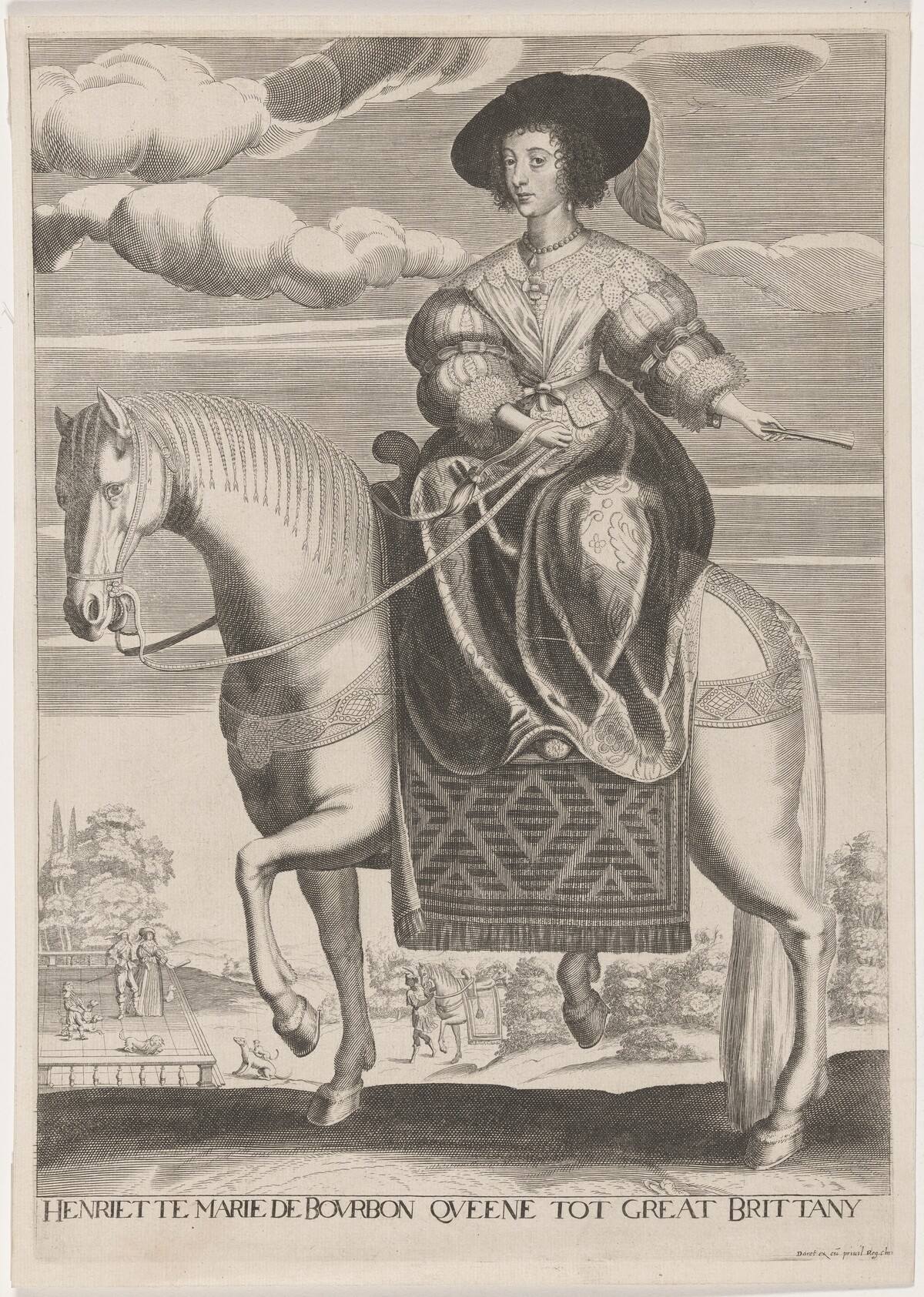 Henrietta Maria on Horseback by Pierre Daret de Cazeneuve (publisher)
