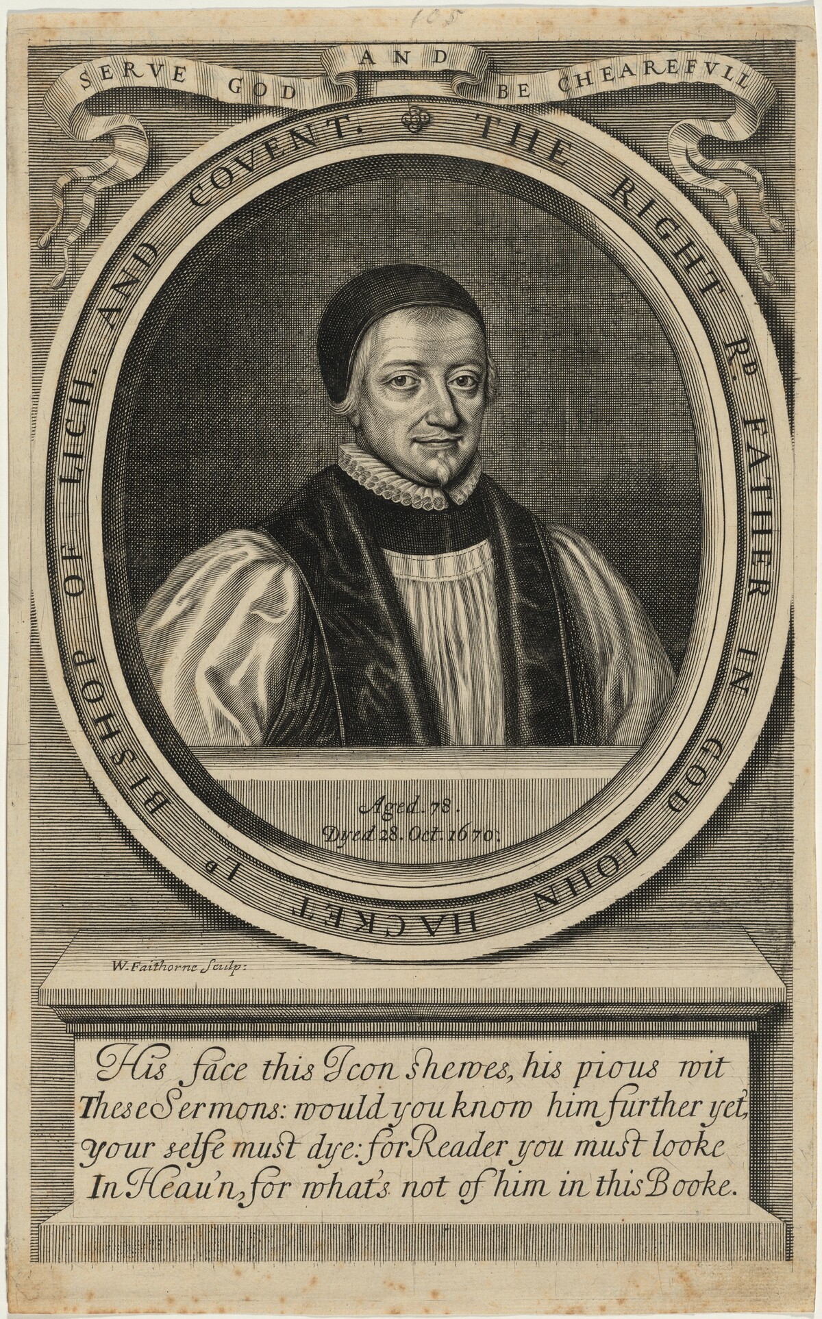 John Hacket, Bishop of Lichfield and Coventry by William Faithorne