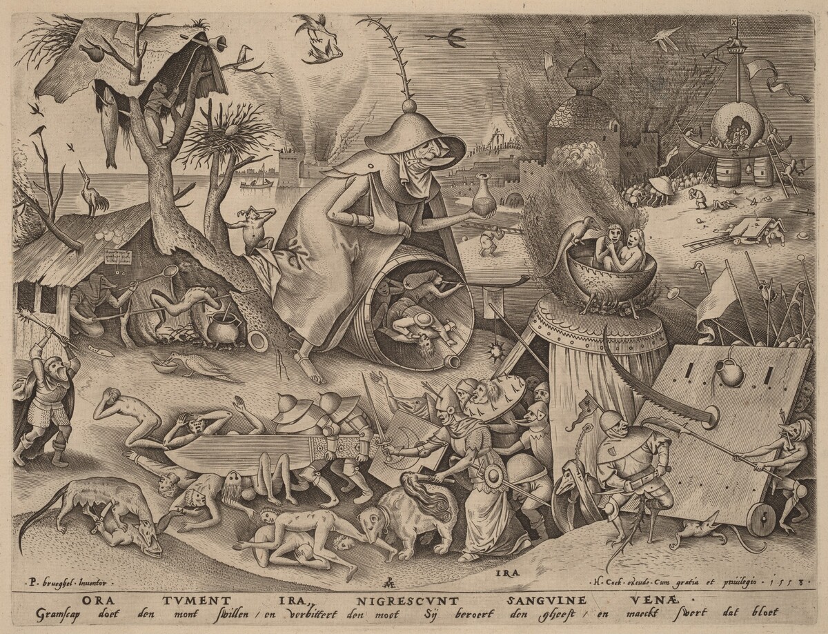 Anger by Pieter van der Heyden after Pieter Bruegel the Elder