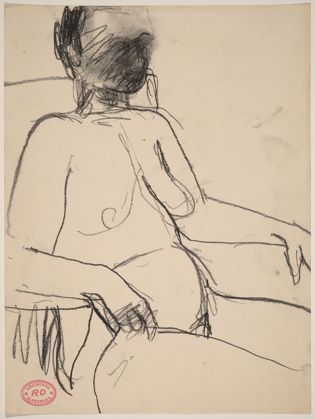 Untitled [female nude seated in armchair and facing right] by Richard Diebenkorn