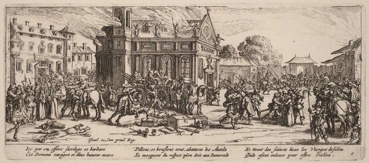 Destruction of a Convent by Gerrit van Schagen after Jacques Callot