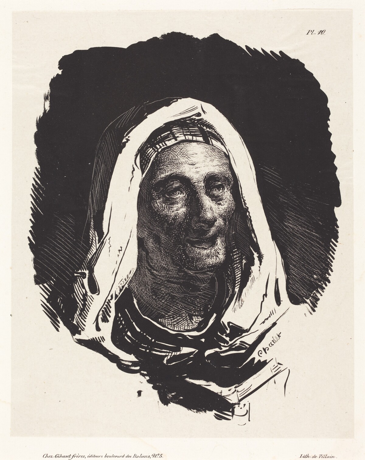 Head of an Old Woman (Tête de vielle dame) by Nicolas-Toussaint Charlet