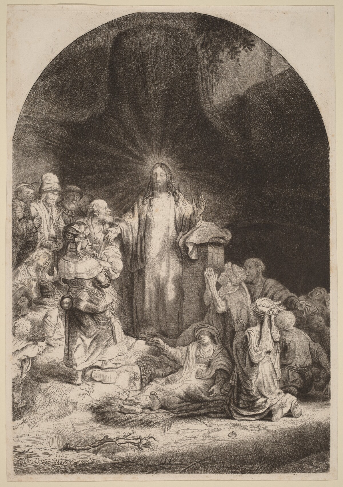 Christ Preaching and Healing (Fragment from the Hundred Guilder Print) by Rembrandt van Rijn and William Baillie