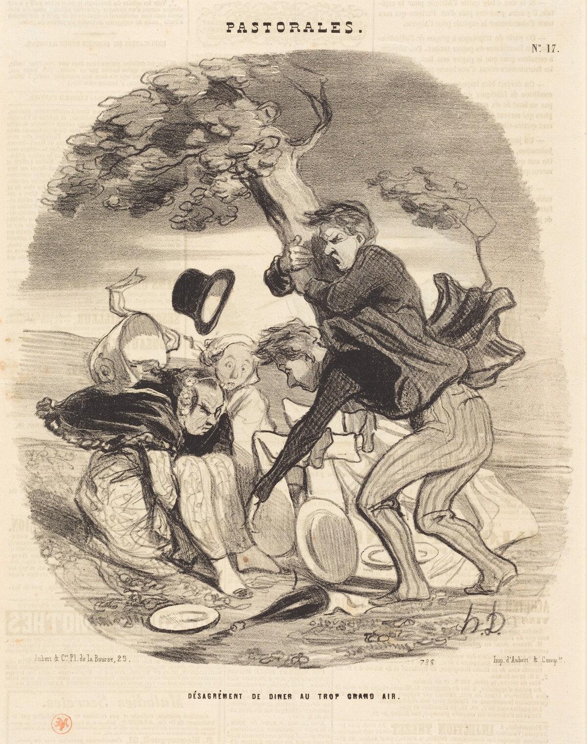 Désagrément de diner au trop grand air by Honoré Daumier