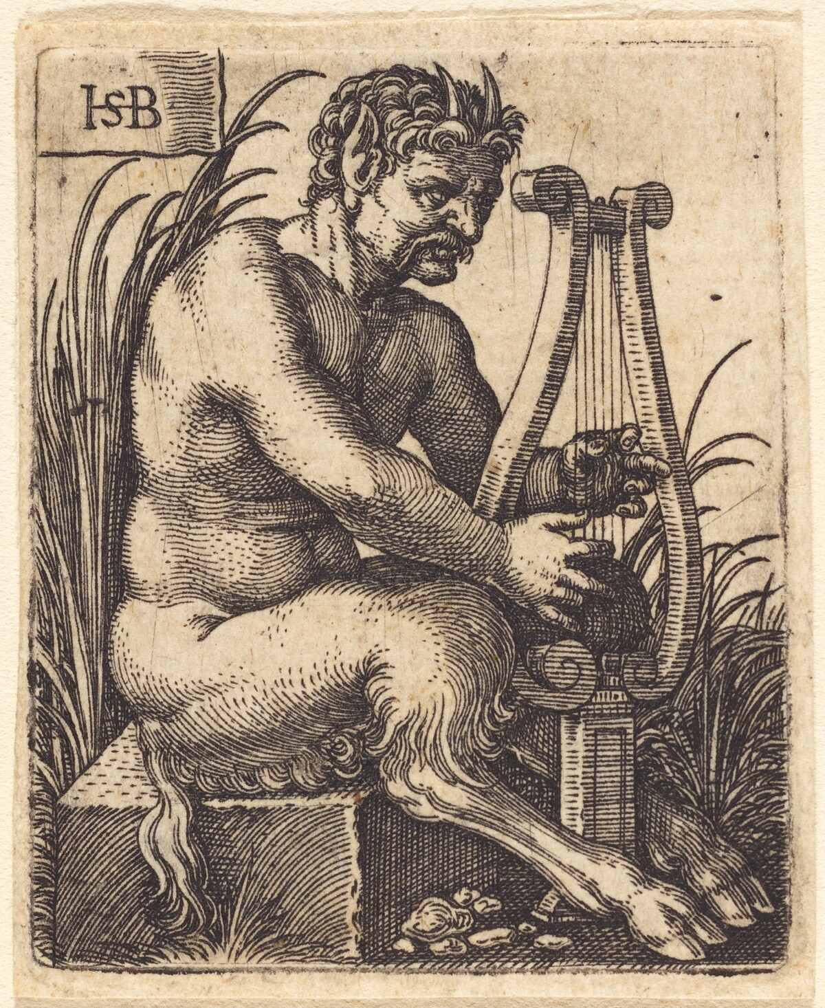 Satyr Playing the Lyre by Sebald Beham