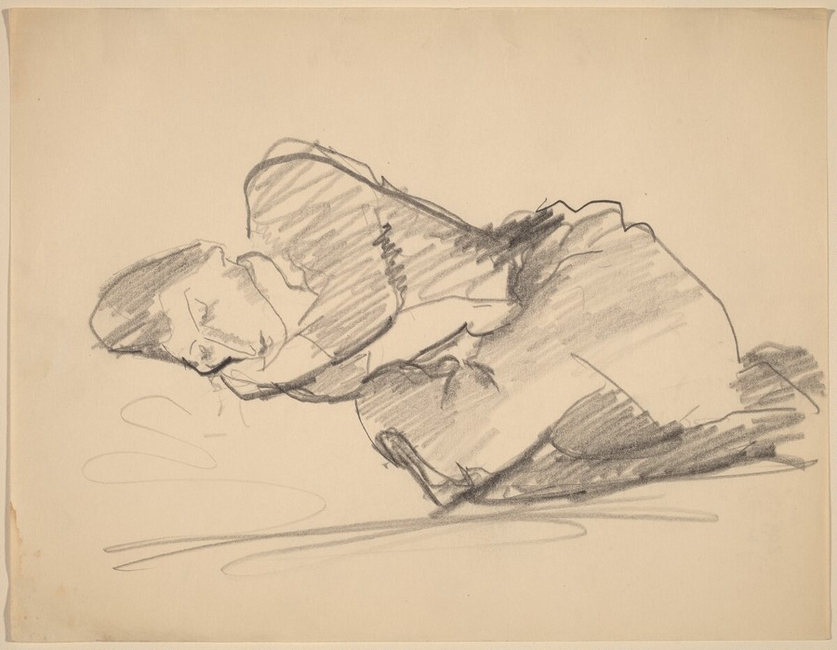 Woman Resting, Hands Tucked under Head by Mark Rothko