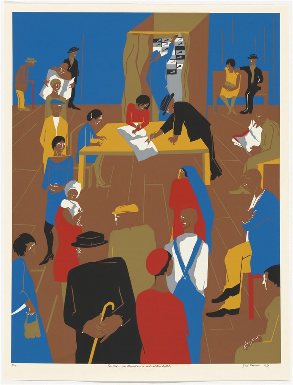 The 1920's...The Migrants Arrive and Cast Their Ballots by Jacob Lawrence